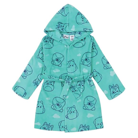 NWTs (4/XS) Squishmallows Character Girls 3pc Green Robe & Pajama Set (4810) - Picture 2 of 8